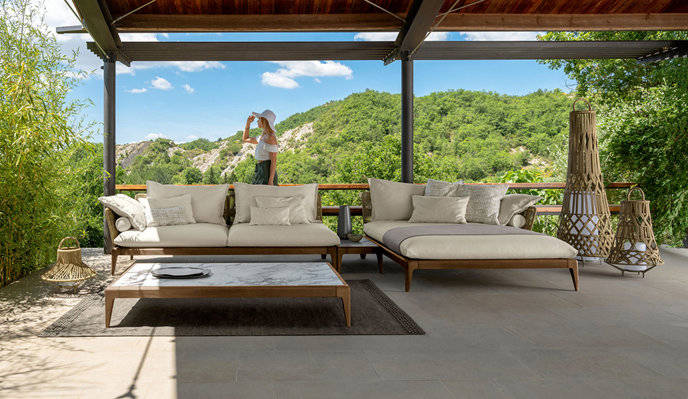 TALENTI outdoor left sofa CRUISE TEAK Icon Collection