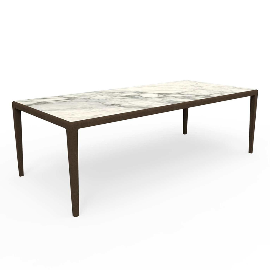 TALENTI table rectangulaire d'extérieur CRUISE TEAK Collection Icon (240x110 cm - Grès Capraia, Teak