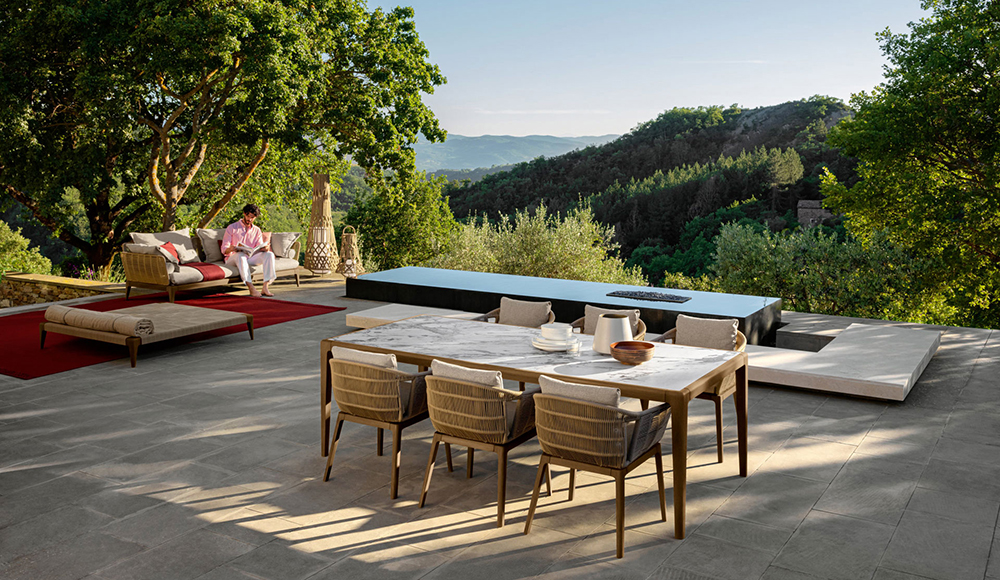 TALENTI outdoor rectangular table CRUISE TEAK Icon Collection