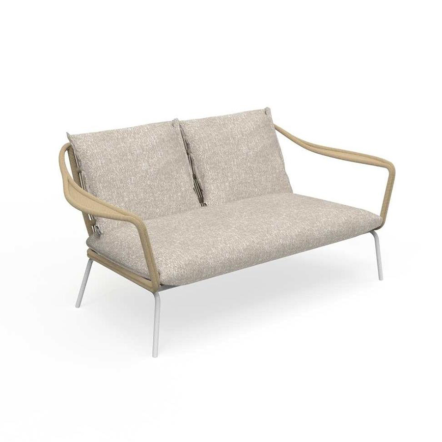 TALENTI canapé à 2 places d'extérieur CRUISE ALU Collection Icon (White / Sand - Tissu et aluminium 