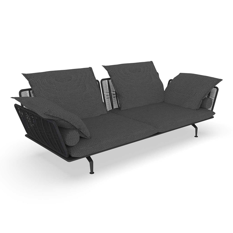 TALENTI canapé à 3 places d'extérieur CRUISE ALU Collection Icon (Graphite / Dark grey - Tissu et al