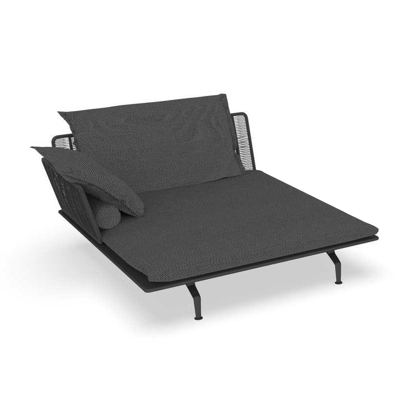 TALENTI canapé chaise longue droit d'extérieur CRUISE ALU Collection Icon (Graphite / Dark grey - Ti