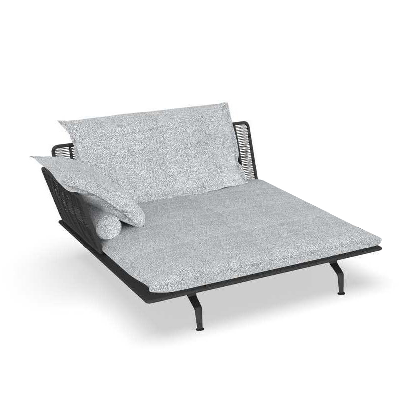 TALENTI canapé chaise longue droit d'extérieur CRUISE ALU Collection Icon (Graphite / White-cool gre
