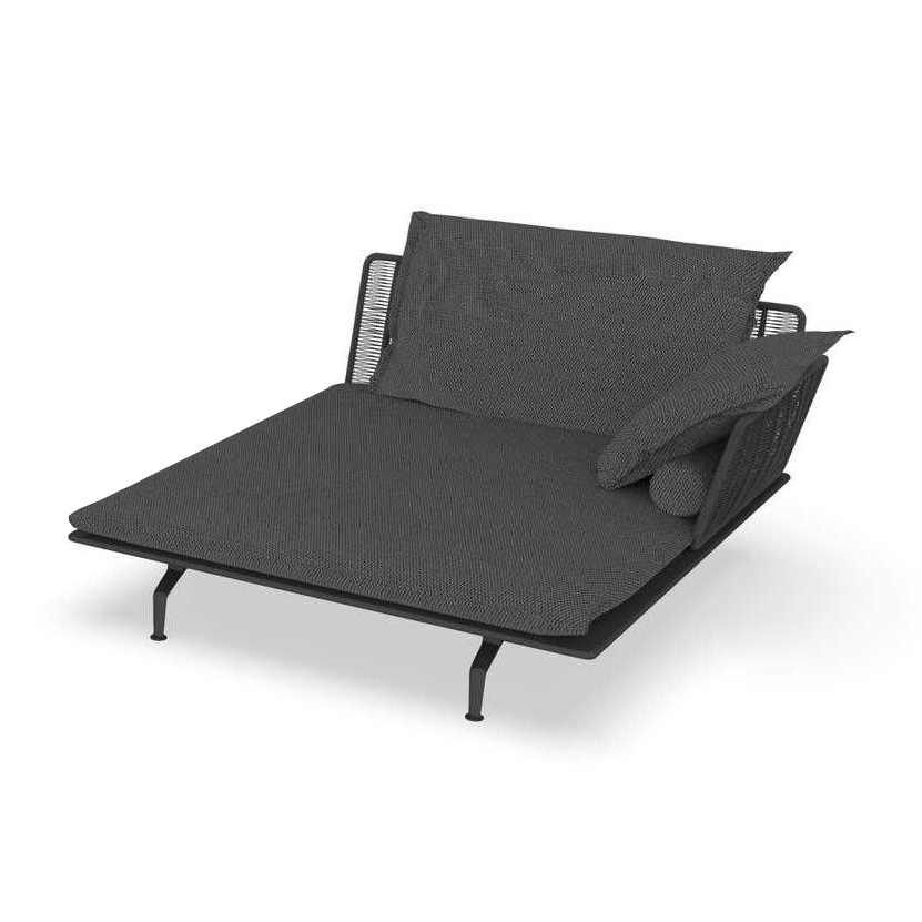 TALENTI canapé chaise longue gauche d'extérieur CRUISE ALU Collection Icon (Graphite / Dark grey - T