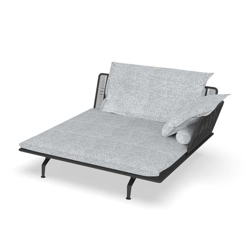 TALENTI canapé chaise longue gauche d'extérieur CRUISE ALU Collection Icon (Graphite / White-cool gr