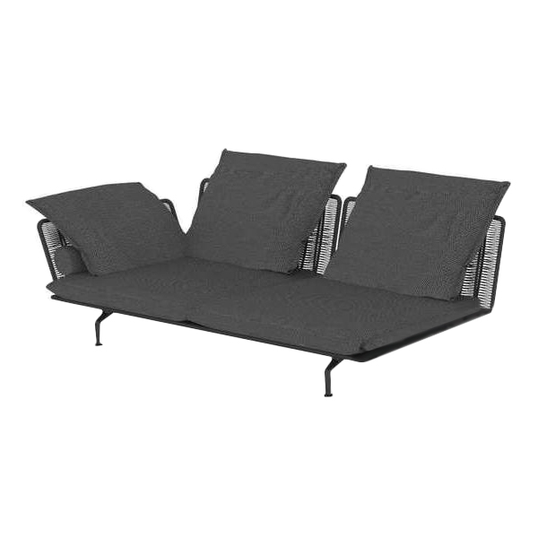 TALENTI canapé droit d'extérieur CRUISE ALU Collection Icon (Graphite / Dark grey - Tissu et alumini