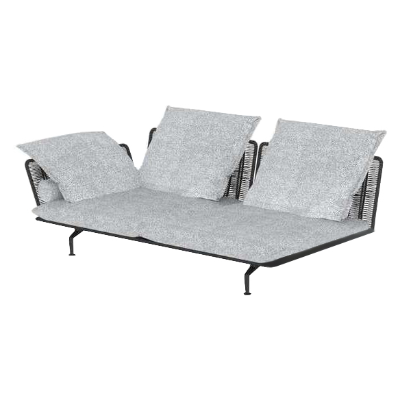 TALENTI canapé droit d'extérieur CRUISE ALU Collection Icon (Graphite / White-cool grey - Tissu et a