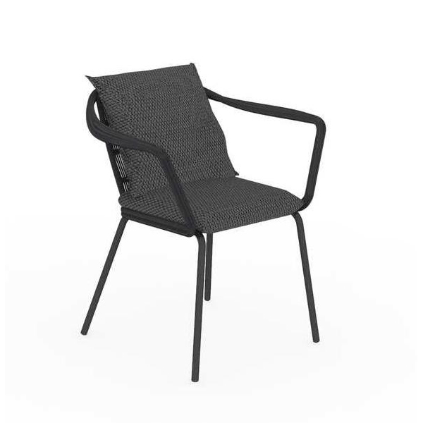 TALENTI chaise avec accoudoirs d'extérieur CRUISE ALU Collection Icon (Graphite / Dark grey - Tissu 