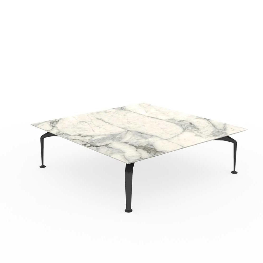 TALENTI table basse d'extérieur 120x120 cm CRUISE ALU Collection Icon (Graphite - Grès Calacatta, al