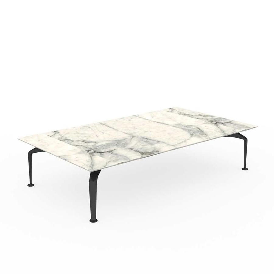 TALENTI table basse d'extérieur 160x90 cm CRUISE ALU Collection Icon (Graphite - Grès Calacatta, alu