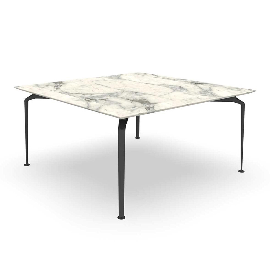 TALENTI table d'extérieur ronde 150 x 150 cm CRUISE ALU Collection Icon (Graphite - Grès Calacatta, 