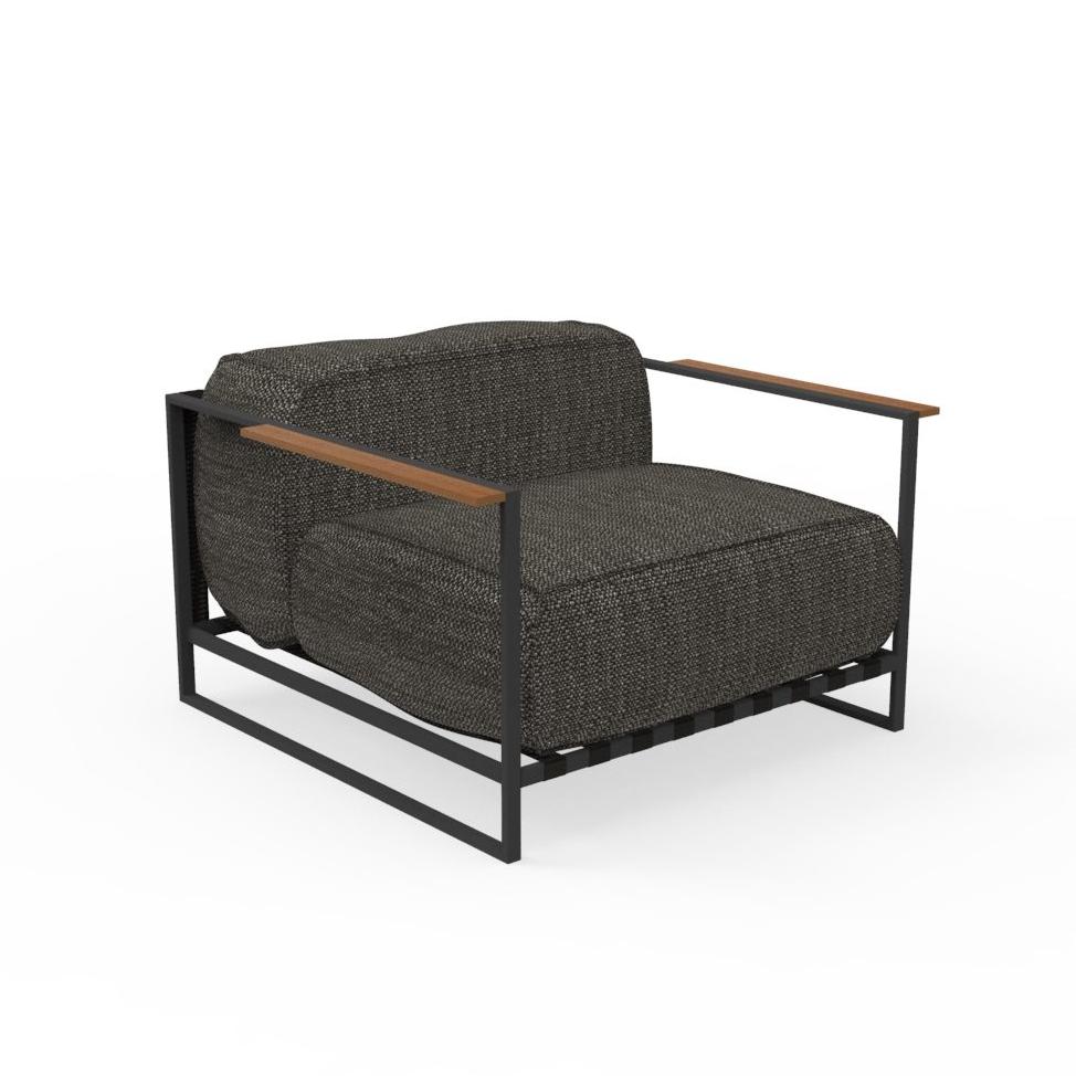 TALENTI fauteuil d'extérieur CASILDA Collezione Icon (Graphite / Dark grey - Tissu, acier peint et s