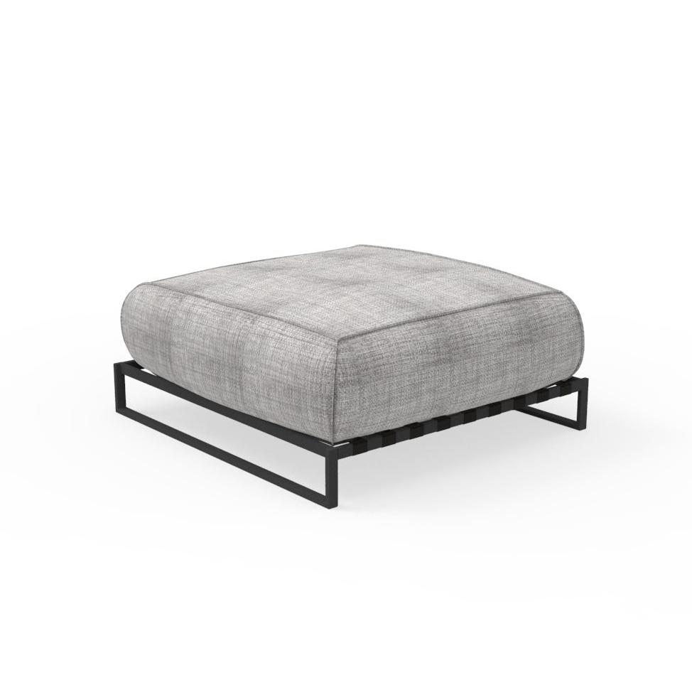 TALENTI pouf repose-pied d'extérieur CASILDA Collezione Icon (Graphite / Light grey - Tissu et acier