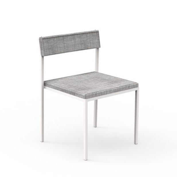 TALENTI set de 2 chaises d'extérieur CASILDA Collezione Icon (White / Light grey - Tissu, acier pein
