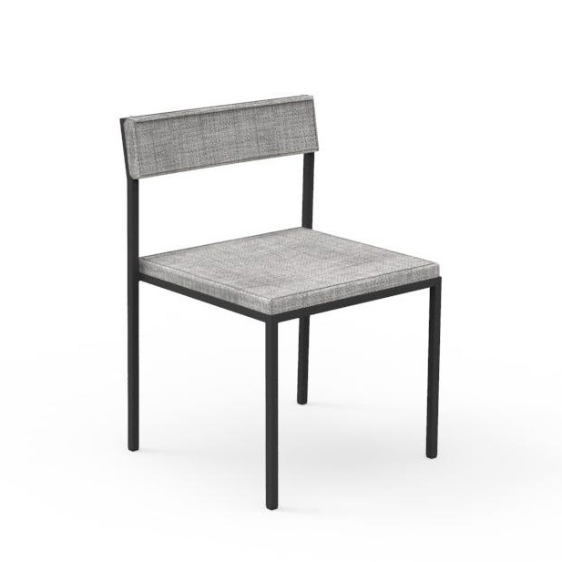 TALENTI set de 2 chaises d'extérieur CASILDA Collezione Icon (Graphite / Light grey - Tissu, acier p