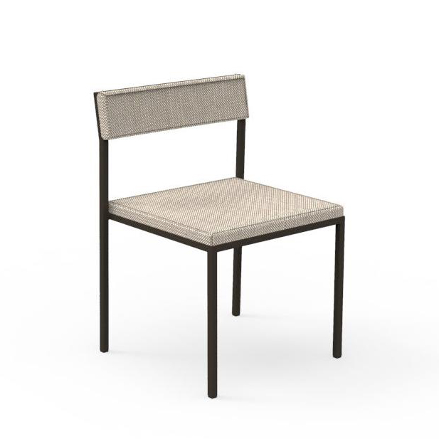 TALENTI set de 2 chaises d'extérieur CASILDA Collezione Icon (Mokka / White-beige - Tissu, acier pei