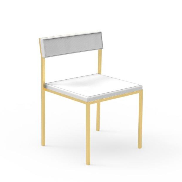 TALENTI set de 2 chaises d'extérieur CASILDA Collezione Icon (Gold / White - Tissu, acier peint)