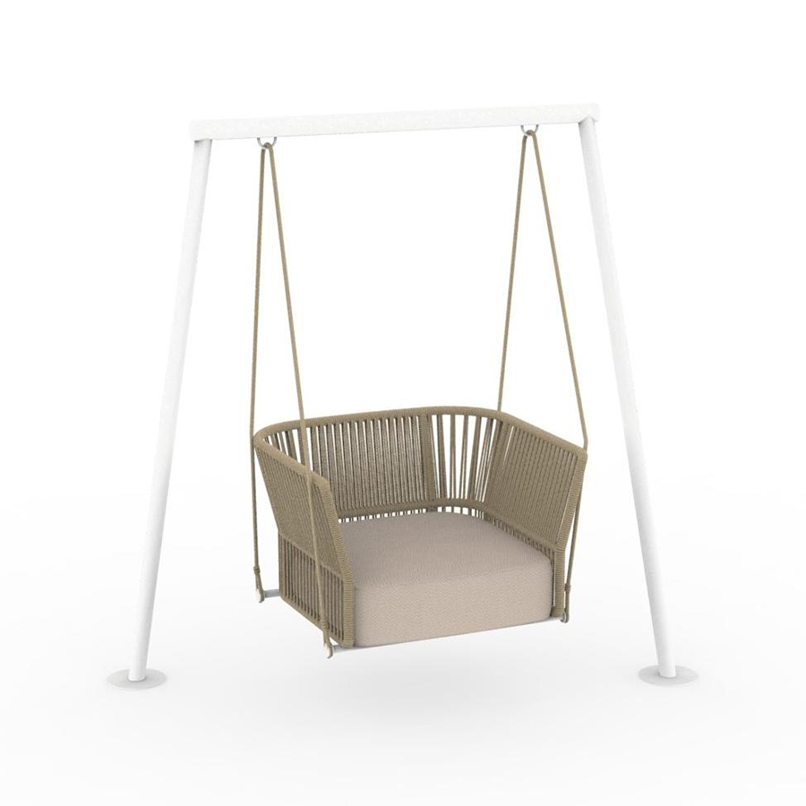 TALENTI balançoire avec structure d'extérieur CLIFF Collection Icon (Beige - Tissu et corde synthéti