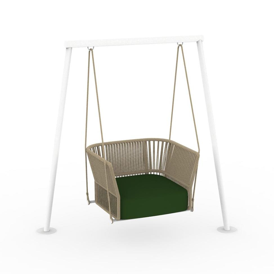 TALENTI balançoire avec structure d'extérieur CLIFF Collection Icon (Beige / Green - Tissu et corde 