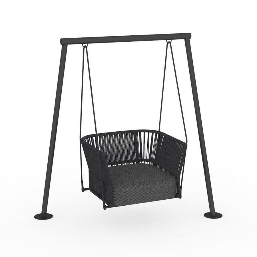 TALENTI balançoire avec structure d'extérieur CLIFF Collection Icon (Dark grey - Tissu et corde synt