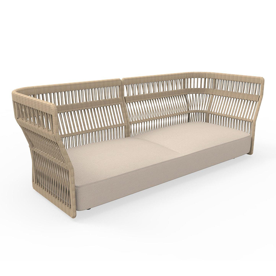 TALENTI canapé à 3 places d'extérieur CLIFF Collection Icon (Beige - Tissu et corde synthétique)