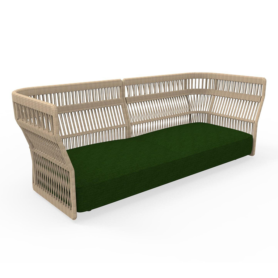 TALENTI canapé à 3 places d'extérieur CLIFF Collection Icon (Beige / Green - Tissu et corde synthéti