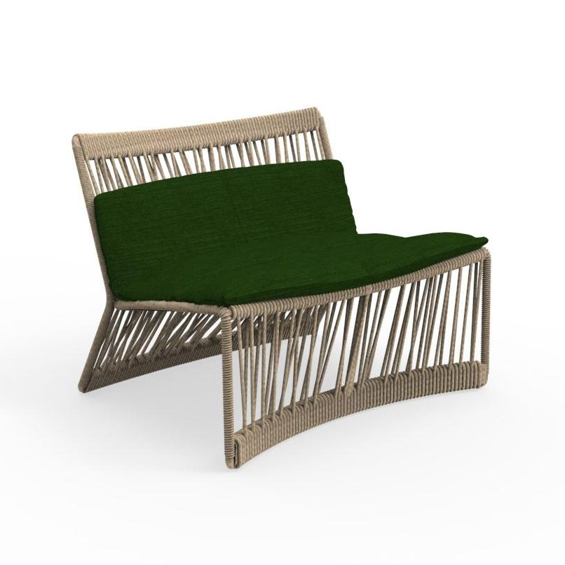 TALENTI set de 2 fauteuils d'extérieur CLIFF Collection Icon (Beige / Green - Tissu et corde synthét