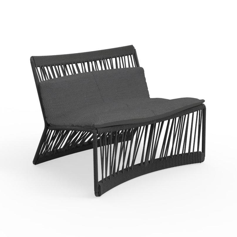 TALENTI set de 2 fauteuils d'extérieur CLIFF Collection Icon (Dark grey - Tissu et corde synthétique