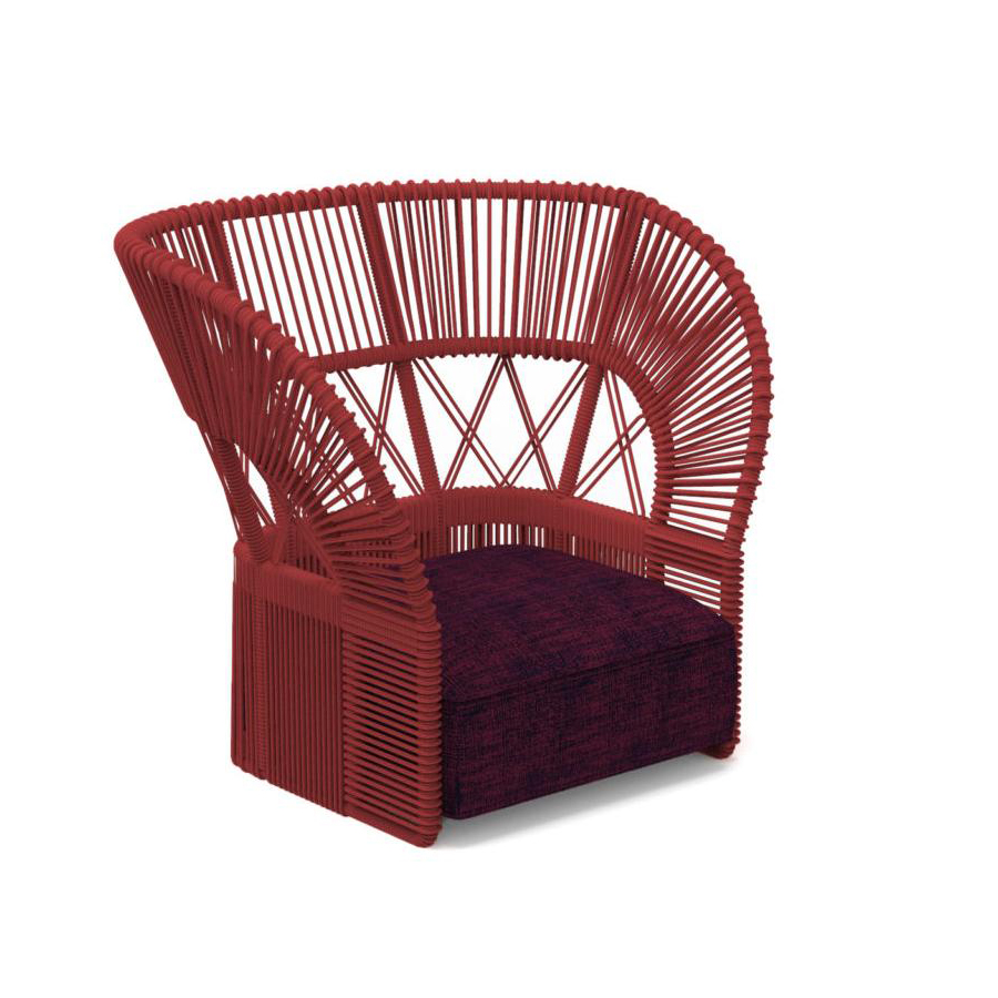TALENTI fauteuil d'extérieur CLIFF DECO Collection Icon (Red / Outmap plum - Tissu et corde synthéti