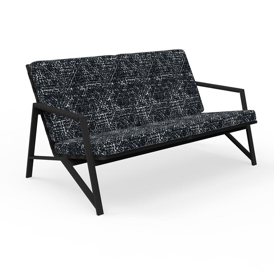TALENTI canapé à 2 places d'extérieur COTTAGE Collection Icon (Graphite / Black abstract - Tissu et 