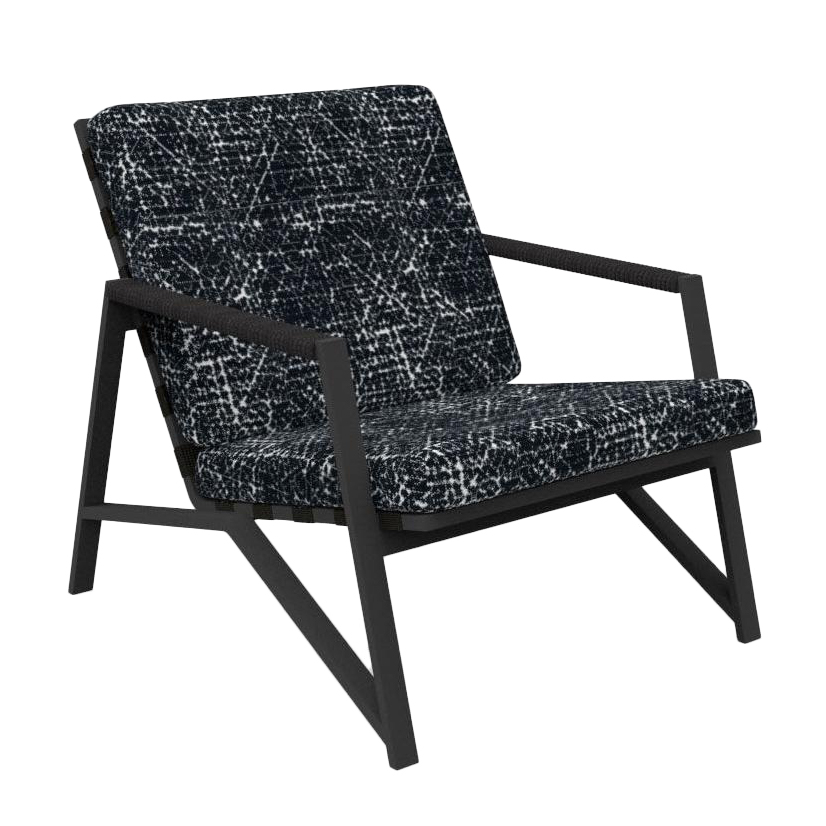 TALENTI fauteuil d'extérieur COTTAGE Collection Icon (Graphite / Black abstract - Tissu et aluminium