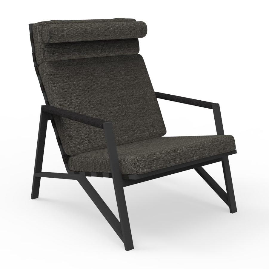 TALENTI fauteuil lounge d'extérieur COTTAGE Collection Icon (Graphite / Dark grey - Tissu et alumini