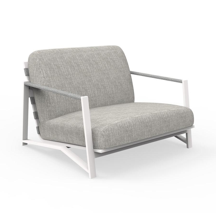 TALENTI fauteuil luxury d'extérieur COTTAGE Collection Icon (White / Light grey - Tissu et aluminium