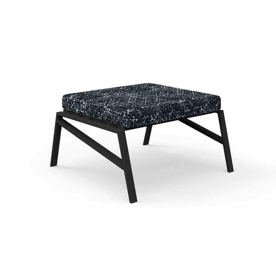 TALENTI pouf repose-pied d'extérieur COTTAGE Collection Icon (Graphite / Black abstract - Tissu et a