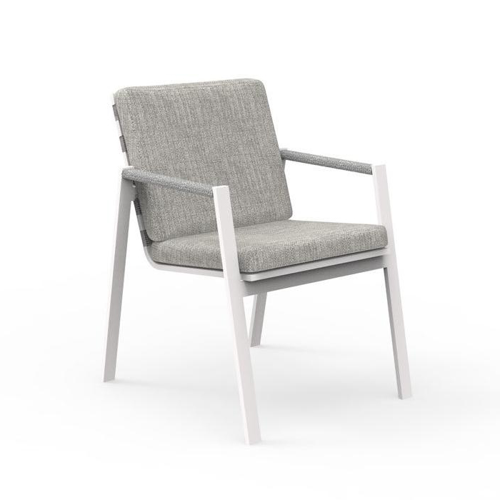 TALENTI set de 4 chaises avec accoudoirs d'extérieur COTTAGE Collection Icon (White / Light grey - T