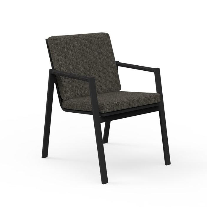 TALENTI set de 4 chaises avec accoudoirs d'extérieur COTTAGE Collection Icon (Graphite / Dark grey -