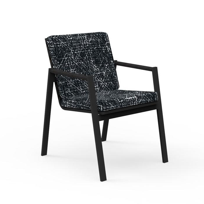 TALENTI set de 4 chaises avec accoudoirs d'extérieur COTTAGE Collection Icon (Graphite / Black abstr