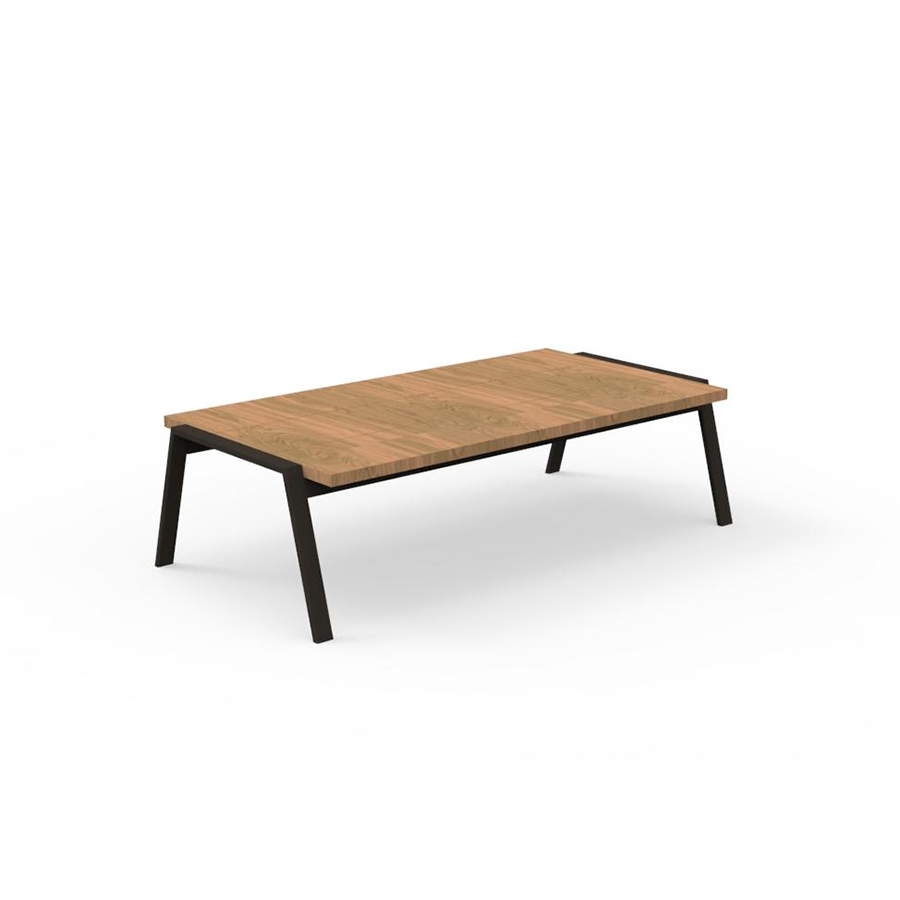 TALENTI table basse d'extérieur 120x60 cm COTTAGE Collection Icon (Mokka - Iroko et aluminium peint)