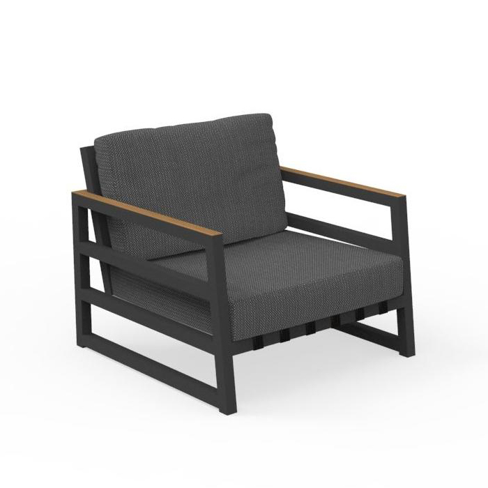TALENTI fauteuil d'extérieur ALABAMA ALU Collezione Premium (Graphite / Dark grey - Tissu, aluminium
