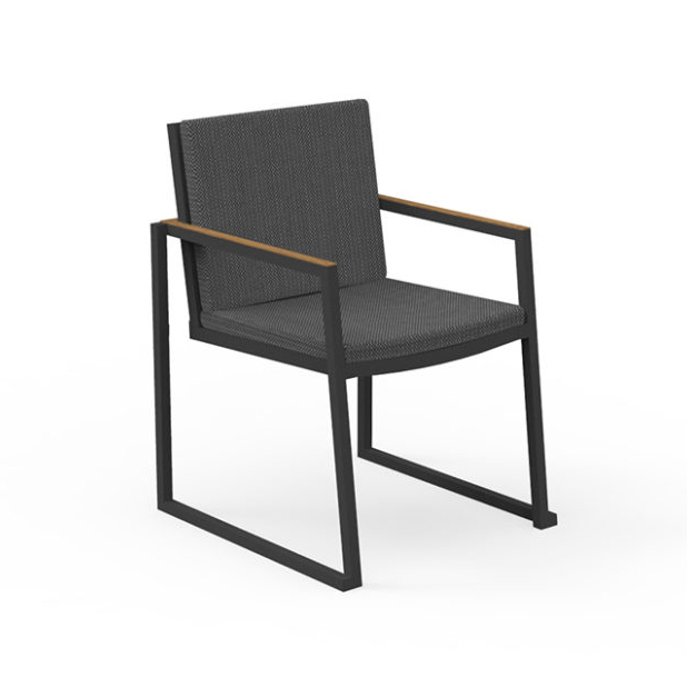 TALENTI set de 4 chaises avec accoudoirs d'extérieur ALABAMA ALU Collezione Premium (Graphite / Dark