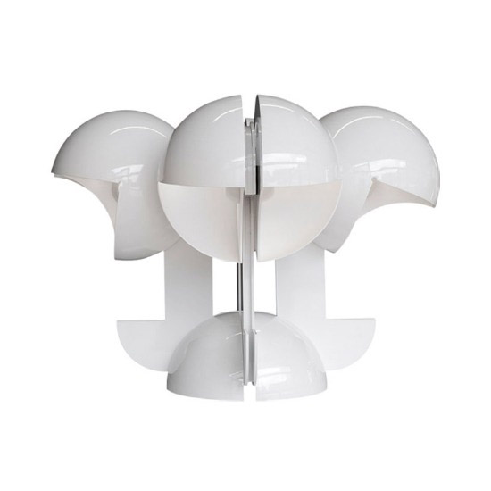 MARTINELLI LUCE lampe de table RUSPA 4 (Blanc - Aluminium verni)