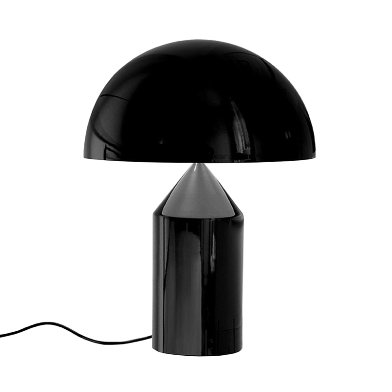 OLUCE lampe de table ATOLLO MOYENNE (Extérieur noir, intérieur blanc - Métal)