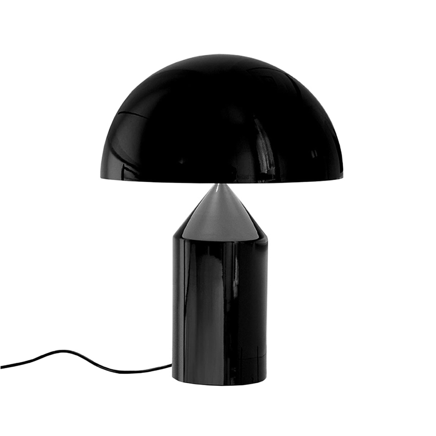 Oluce Table Lamp Atollo Small Black, Small Black Metal Table Lamp