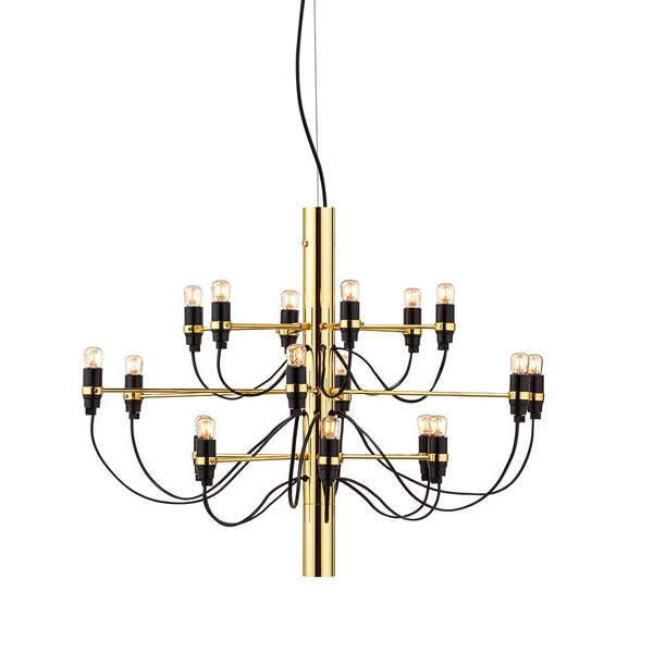 FLOS lampe à suspension 2097/18 (Laiton avec ampoules claires - Acier)