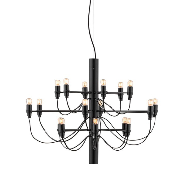 FLOS lampe à suspension 2097/18 (Noir avec ampoules claires - Acier)