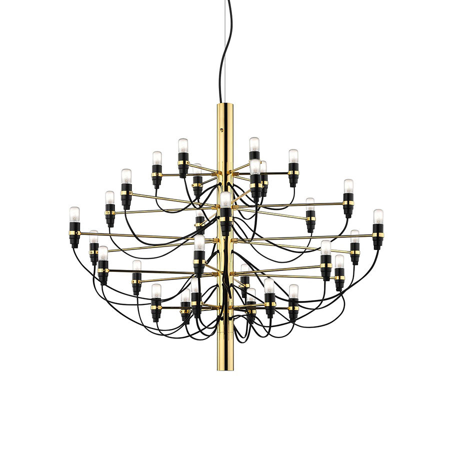 FLOS lampe à suspension 2097/30 (Laiton avec ampoules claires - Acier)