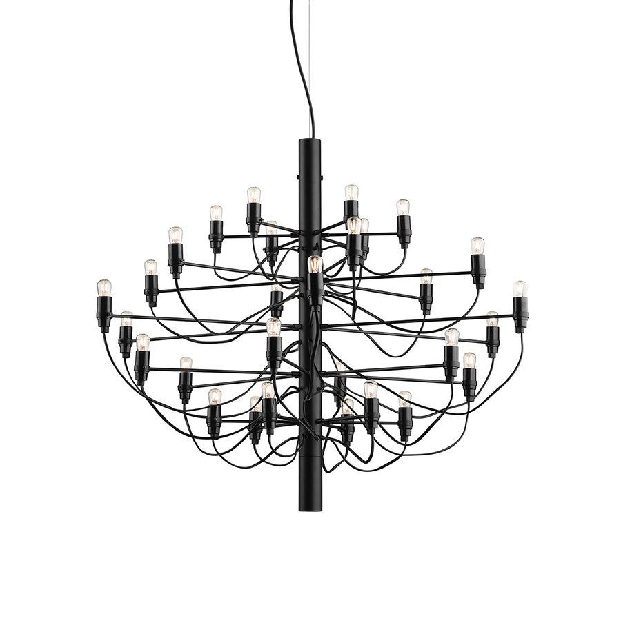 FLOS lampe à suspension 2097/30 (Noir avec ampoules claires - Acier)