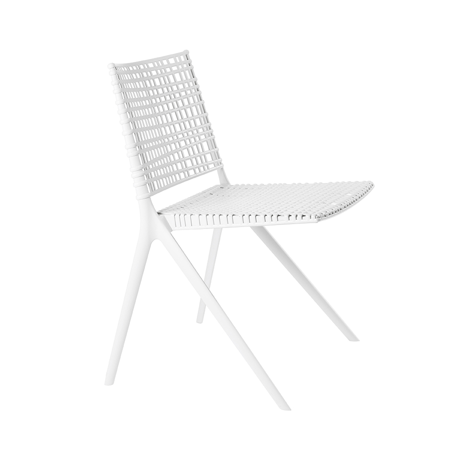 TRIBÙ set de 2 chaises d'extérieur BRANCH (Blanc - Aluminium et polypropylène)