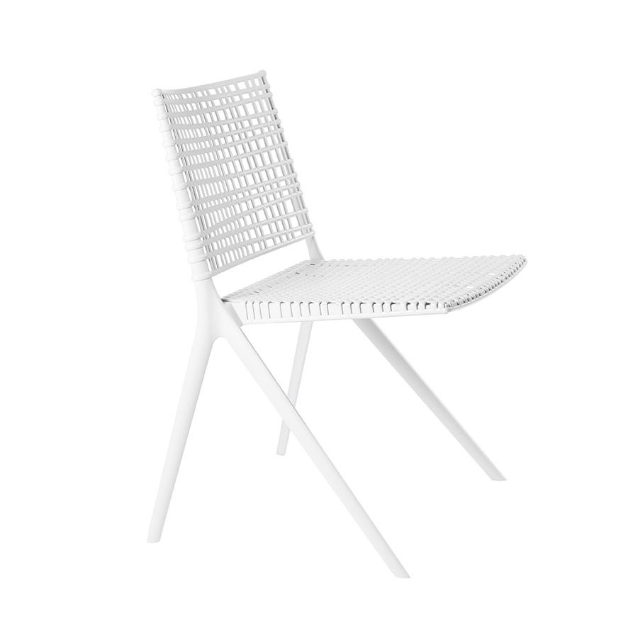 TRIBÙ set de 2 chaises d'extérieur BRANCH (Blanc - Aluminium et polypropylène)