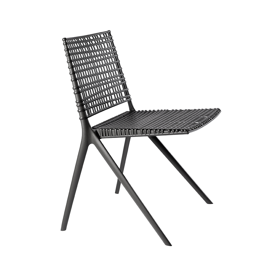 TRIBÙ set de 2 chaises d'extérieur BRANCH (Wengé - Aluminium et polypropylène)